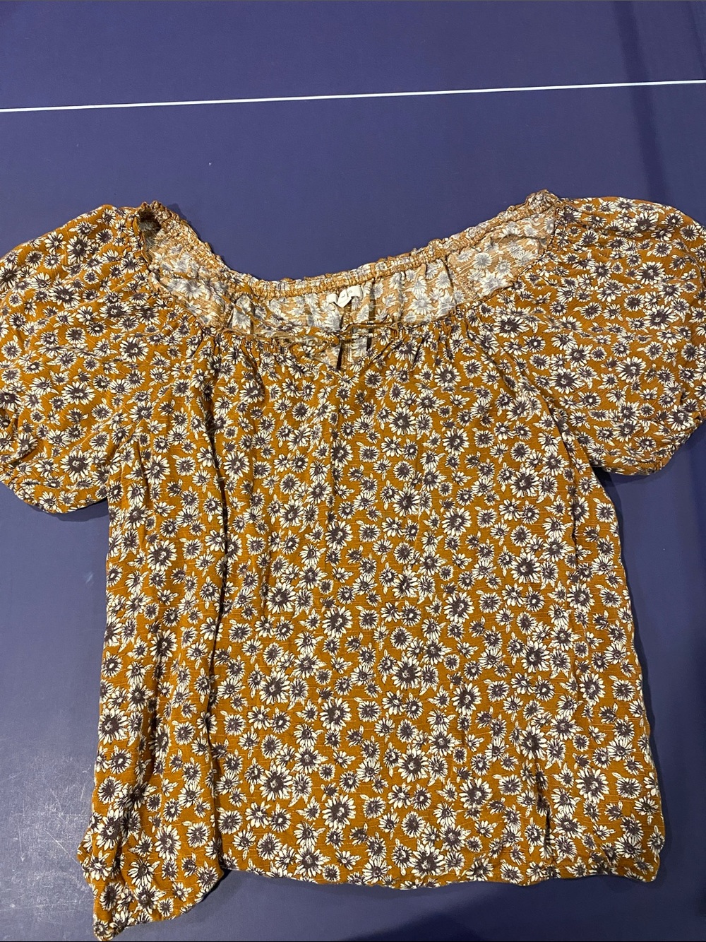 Women's Mustard Floral Off-Shoulder Blouse